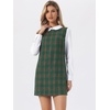 image:imageAllegra K Womens Peter Pan Dress 60s Color Block Mini Long Sleeve DressesGreen Red
