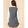 image:imageAllegra K Womens Peter Pan Dress 60s Color Block Mini Long Sleeve DressesGrey