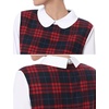image:imageAllegra K Womens Peter Pan Dress 60s Color Block Mini Long Sleeve DressesRed