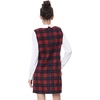 image:imageAllegra K Womens Peter Pan Dress 60s Color Block Mini Long Sleeve DressesRed