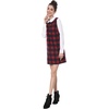 image:imageAllegra K Womens Peter Pan Dress 60s Color Block Mini Long Sleeve DressesRed