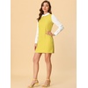 image:imageAllegra K Womens Peter Pan Dress 60s Color Block Mini Long Sleeve DressesYellow