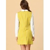 image:imageAllegra K Womens Peter Pan Dress 60s Color Block Mini Long Sleeve DressesYellow