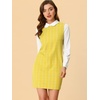 image:imageAllegra K Womens Peter Pan Dress 60s Color Block Mini Long Sleeve DressesYellow