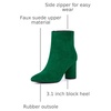 image:imageAllegra K Womens Pointy Toe Side Zip Block Heel Ankle Boots  Chunky Heel Side Zipper Heel 31 Inches Party Halloween days Christmas Days Dating EveningEmerald Green