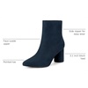 image:imageAllegra K Womens Pointy Toe Side Zip Block Heel Ankle Boots  Chunky Heel Side Zipper Heel 31 Inches Party Halloween days Christmas Days Dating EveningNavy Blue