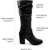 image:imageAllegra K Womens Slouch Buckles Biker Boots Chunky Heels Knee High BootBlack