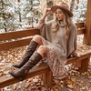 image:imageAllegra K Womens Slouch Buckles Biker Boots Chunky Heels Knee High BootBrown