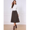 image:imageAllegra K Work Skirts for Women High Waist Button Down ALine Midi Skirts  Side Pocket Business Casual Dressy Casual Vintage Fall Winter WearBrown