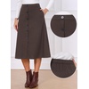 image:imageAllegra K Work Skirts for Women High Waist Button Down ALine Midi Skirts  Side Pocket Business Casual Dressy Casual Vintage Fall Winter WearBrown