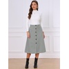 image:imageAllegra K Work Skirts for Women High Waist Button Down ALine Midi Skirts  Side Pocket Business Casual Dressy Casual Vintage Fall Winter WearGrey