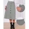 image:imageAllegra K Work Skirts for Women High Waist Button Down ALine Midi Skirts  Side Pocket Business Casual Dressy Casual Vintage Fall Winter WearGrey