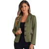 image:imageAllegra K Faux Suede Blazer for Women Lapel Collar Button Front Long Sleeve Jacket Casual Office WearArmy Green