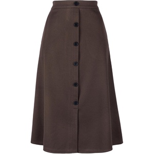 image:imageAllegra K Work Skirts for Women High Waist Button Down ALine Midi Skirts  Side Pocket Business Casual Dressy Casual Vintage Fall Winter WearBrown