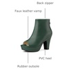 image:imageAllegra K Peep Toe Ankle Boots for Women Back Zip Chunky Heel Platform Boot  3 89 inches Heel Booties with Back Zipper Womens OpenToe Bootie Comfort Fall Winter Dress Casual BootsDark Green