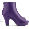 image:imageAllegra K Peep Toe Ankle Boots for Women Back Zip Chunky Heel Platform Boot  3 89 inches Heel Booties with Back Zipper Womens OpenToe Bootie Comfort Fall Winter Dress Casual BootsPurple