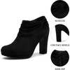 image:imageAllegra K Platform Booties for Women Slouch Round Toe Chunky Heel Ankle BootiesBlack