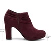 image:imageAllegra K Platform Booties for Women Slouch Round Toe Chunky Heel Ankle BootiesBurgundy