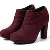 image:imageAllegra K Platform Booties for Women Slouch Round Toe Chunky Heel Ankle BootiesBurgundy