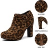 image:imageAllegra K Platform Booties for Women Slouch Round Toe Chunky Heel Ankle BootiesLeopard