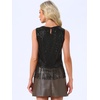 image:imageAllegra K Sequin Tops for Womens Fringe Sleeveless TanksBlack