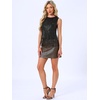 image:imageAllegra K Sequin Tops for Womens Fringe Sleeveless TanksBlack