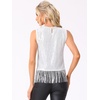 image:imageAllegra K Sequin Tops for Womens Fringe Sleeveless TanksWhite