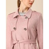 image:imageAllegra K Womens Faux Suede Trench Coat Double Breasted Jacket with Belt  Point Collar Warm Overcoat Fall Winter Long Sleeve Warm Outerwear Work Office Mid Length CoatsPink