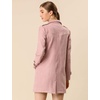 image:imageAllegra K Womens Faux Suede Trench Coat Double Breasted Jacket with Belt  Point Collar Warm Overcoat Fall Winter Long Sleeve Warm Outerwear Work Office Mid Length CoatsPink