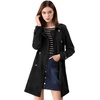 image:imageAllegra K Womens Faux Suede Trench Coat Double Breasted Jacket with Belt  Point Collar Warm Overcoat Fall Winter Long Sleeve Warm Outerwear Work Office Mid Length CoatsBlack