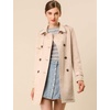image:imageAllegra K Womens Faux Suede Trench Coat Double Breasted Jacket with Belt  Point Collar Warm Overcoat Fall Winter Long Sleeve Warm Outerwear Work Office Mid Length CoatsApricot