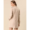 image:imageAllegra K Womens Faux Suede Trench Coat Double Breasted Jacket with Belt  Point Collar Warm Overcoat Fall Winter Long Sleeve Warm Outerwear Work Office Mid Length CoatsApricot