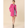 image:imageAllegra K Womens Faux Suede Trench Coat Double Breasted Jacket with Belt  Point Collar Warm Overcoat Fall Winter Long Sleeve Warm Outerwear Work Office Mid Length CoatsHot Pink