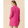 image:imageAllegra K Womens Faux Suede Trench Coat Double Breasted Jacket with Belt  Point Collar Warm Overcoat Fall Winter Long Sleeve Warm Outerwear Work Office Mid Length CoatsHot Pink