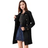 image:imageAllegra K Womens Faux Suede Trench Coat Double Breasted Jacket with Belt  Point Collar Warm Overcoat Fall Winter Long Sleeve Warm Outerwear Work Office Mid Length CoatsBlack