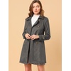image:imageAllegra K Womens Faux Suede Trench Coat Double Breasted Jacket with Belt  Point Collar Warm Overcoat Fall Winter Long Sleeve Warm Outerwear Work Office Mid Length CoatsDark Gray
