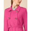image:imageAllegra K Womens Faux Suede Trench Coat Double Breasted Jacket with Belt  Point Collar Warm Overcoat Fall Winter Long Sleeve Warm Outerwear Work Office Mid Length CoatsHot Pink