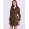 image:imageAllegra K Womens Faux Suede Trench Coat Double Breasted Jacket with Belt  Point Collar Warm Overcoat Fall Winter Long Sleeve Warm Outerwear Work Office Mid Length CoatsCoffee