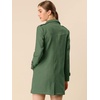 image:imageAllegra K Womens Faux Suede Trench Coat Double Breasted Jacket with Belt  Point Collar Warm Overcoat Fall Winter Long Sleeve Warm Outerwear Work Office Mid Length CoatsGreen