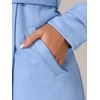 image:imageAllegra K Womens Faux Suede Trench Coat Double Breasted Jacket with Belt  Point Collar Warm Overcoat Fall Winter Long Sleeve Warm Outerwear Work Office Mid Length CoatsSky Blue