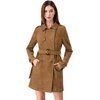 image:imageAllegra K Womens Faux Suede Trench Coat Double Breasted Jacket with Belt  Point Collar Warm Overcoat Fall Winter Long Sleeve Warm Outerwear Work Office Mid Length CoatsBrown
