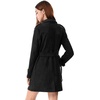 image:imageAllegra K Womens Faux Suede Trench Coat Double Breasted Jacket with Belt  Point Collar Warm Overcoat Fall Winter Long Sleeve Warm Outerwear Work Office Mid Length CoatsBlack