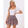image:imageAllegra K Womens Floral Skirt Tiered Ruffle Print Chiffon ALine Cute Summer Flowy Mini SkirtsBlack Pink
