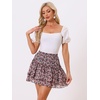 image:imageAllegra K Womens Floral Skirt Tiered Ruffle Print Chiffon ALine Cute Summer Flowy Mini SkirtsBlack Pink