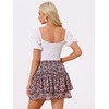 image:imageAllegra K Womens Floral Skirt Tiered Ruffle Print Chiffon ALine Cute Summer Flowy Mini SkirtsBlack Pink