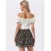 image:imageAllegra K Womens Floral Skirt Tiered Ruffle Print Chiffon ALine Cute Summer Flowy Mini SkirtsBlack Yellow Pink
