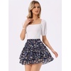 image:imageAllegra K Womens Floral Skirt Tiered Ruffle Print Chiffon ALine Cute Summer Flowy Mini SkirtsDark Blue Red