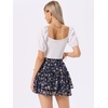 image:imageAllegra K Womens Floral Skirt Tiered Ruffle Print Chiffon ALine Cute Summer Flowy Mini SkirtsDark Blue Red