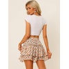 image:imageAllegra K Womens Floral Skirt Tiered Ruffle Print Chiffon ALine Cute Summer Flowy Mini SkirtsGreen Orange