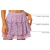 image:imageAllegra K Womens Floral Skirt Tiered Ruffle Print Chiffon ALine Cute Summer Flowy Mini SkirtsLight Purple